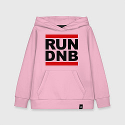 Толстовка детская хлопковая RUN DNB, цвет: светло-розовый