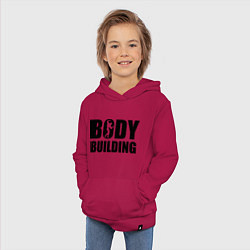 Толстовка детская хлопковая Bodybuilding, цвет: маджента — фото 2