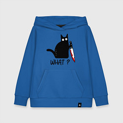 Толстовка детская хлопковая What cat, цвет: синий