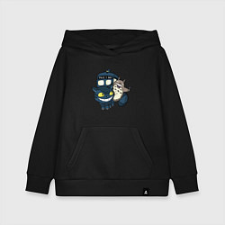Толстовка детская хлопковая Tardis Totoro, цвет: черный