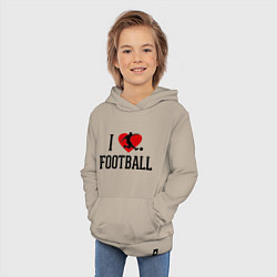 Толстовка детская хлопковая I love football, цвет: миндальный — фото 2