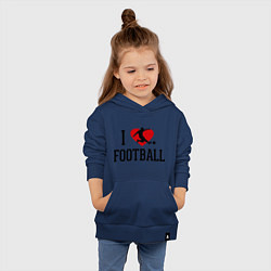 Толстовка детская хлопковая I love football, цвет: тёмно-синий — фото 2