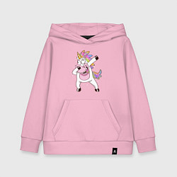 Толстовка детская хлопковая Dabbing Unicorn, цвет: светло-розовый