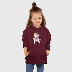 Толстовка детская хлопковая Dabbing Unicorn, цвет: меланж-бордовый — фото 2