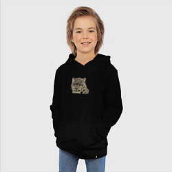 Толстовка детская хлопковая Metallized Snow Leopard, цвет: черный — фото 2