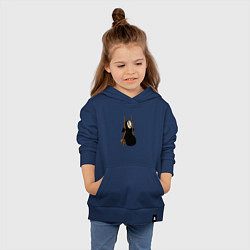Толстовка детская хлопковая Безликий на качелях, цвет: тёмно-синий — фото 2