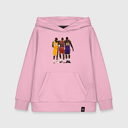 Толстовка детская хлопковая Kobe, Michael, LeBron, цвет: светло-розовый