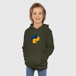 Толстовка детская хлопковая Python, цвет: хаки — фото 2