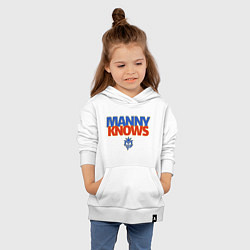 Толстовка детская хлопковая Manny Knows, цвет: белый — фото 2