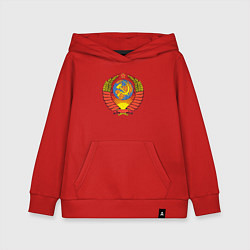 Толстовка детская хлопковая Герб СССР, цвет: красный