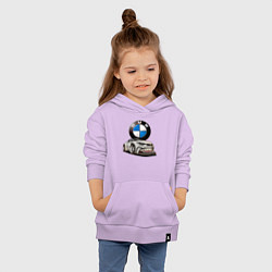Толстовка детская хлопковая BMW оскал, цвет: лаванда — фото 2