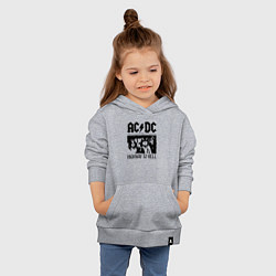 Толстовка детская хлопковая ACDC highway to hell, цвет: меланж — фото 2