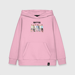 Толстовка детская хлопковая BTS группа, цвет: светло-розовый