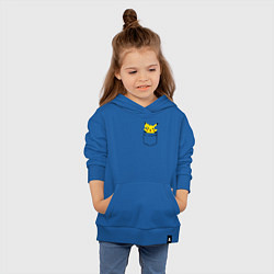 Толстовка детская хлопковая Пикачу в кармане, цвет: синий — фото 2