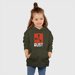 Толстовка детская хлопковая RUST, цвет: хаки — фото 2