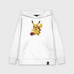 Толстовка детская хлопковая Пикачу, цвет: белый