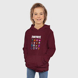 Толстовка детская хлопковая FORTNITE, цвет: меланж-бордовый — фото 2