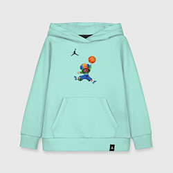 Толстовка детская хлопковая Brawl STARS баскетбол, цвет: мятный