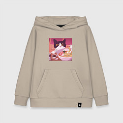 Детская толстовка-худи Кот и лапша