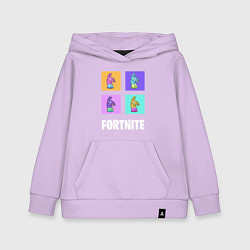 Толстовка детская хлопковая Фортнайт поп-ап, цвет: лаванда