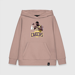 Толстовка детская хлопковая LeBron - Lakers, цвет: пыльно-розовый