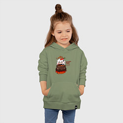 Толстовка детская хлопковая Genshin Impact Paimon food, цвет: авокадо — фото 2