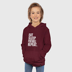 Толстовка детская хлопковая EAT SLEEP PENTAKILL REPEAT, цвет: меланж-бордовый — фото 2