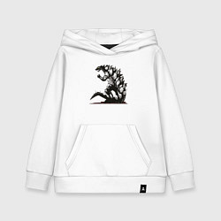 Толстовка детская хлопковая Годзилла, цвет: белый