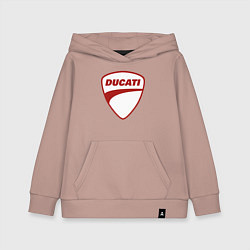 Толстовка детская хлопковая Ducati Logo Дукати Лого Z, цвет: пыльно-розовый