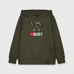 Толстовка детская хлопковая RUST, цвет: хаки