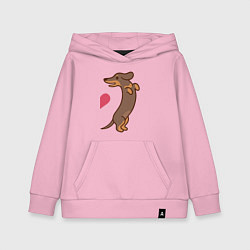 Толстовка детская хлопковая Такса, цвет: светло-розовый