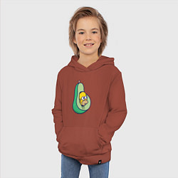 Толстовка детская хлопковая Гомер авокадо, цвет: кирпичный — фото 2