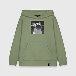 Детская толстовка-худи ЧБ Pop Cat