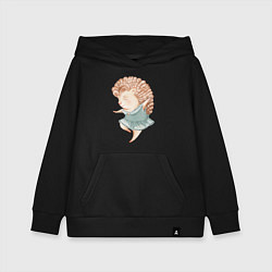 Детская толстовка-худи Девочка-ежик кружится в танце