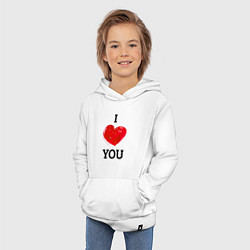 Толстовка детская хлопковая I LOVE YOU HEART Z, цвет: белый — фото 2