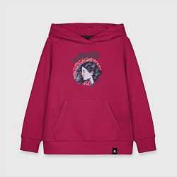 Толстовка детская хлопковая Девушка - пантера StayWild, цвет: маджента