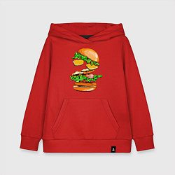 Толстовка детская хлопковая King Burger, цвет: красный