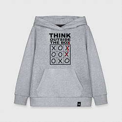 Толстовка детская хлопковая THINK OUTSIDE THE BOX, цвет: меланж