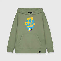 Детская толстовка-худи Еда, сон, волейбол