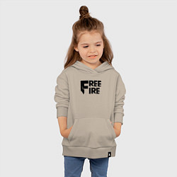 Толстовка детская хлопковая Free Fire big logo, цвет: миндальный — фото 2