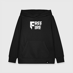 Толстовка детская хлопковая FREEFIRE FF WHITE LOGO Z, цвет: черный