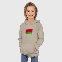 Толстовка детская хлопковая Флаг - Беларусь, цвет: миндальный — фото 2