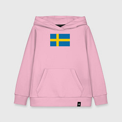 Детская толстовка-худи Швеция Флаг Швеции