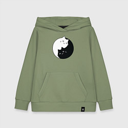 Детская толстовка-худи Инь Ян Котики