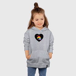 Толстовка детская хлопковая Pop It - Unicorn - Heart, цвет: меланж — фото 2