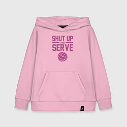 Толстовка детская хлопковая Shut Up And Serve, цвет: светло-розовый