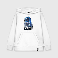 Толстовка детская хлопковая Daf Truck, цвет: белый