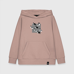 Детская толстовка-худи Черно-белые собачки
