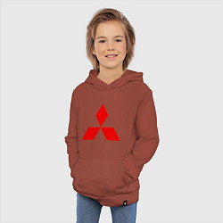 Толстовка детская хлопковая Красный логотип Митсубиси, цвет: кирпичный — фото 2