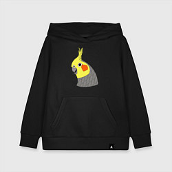 Детская толстовка-худи Попугай корелла портрет